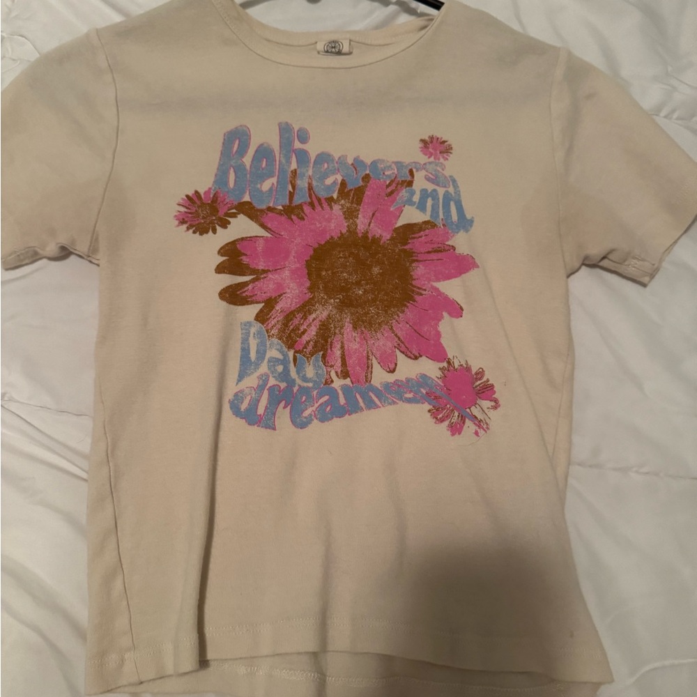 Kids Beige Graphic T-Shirt